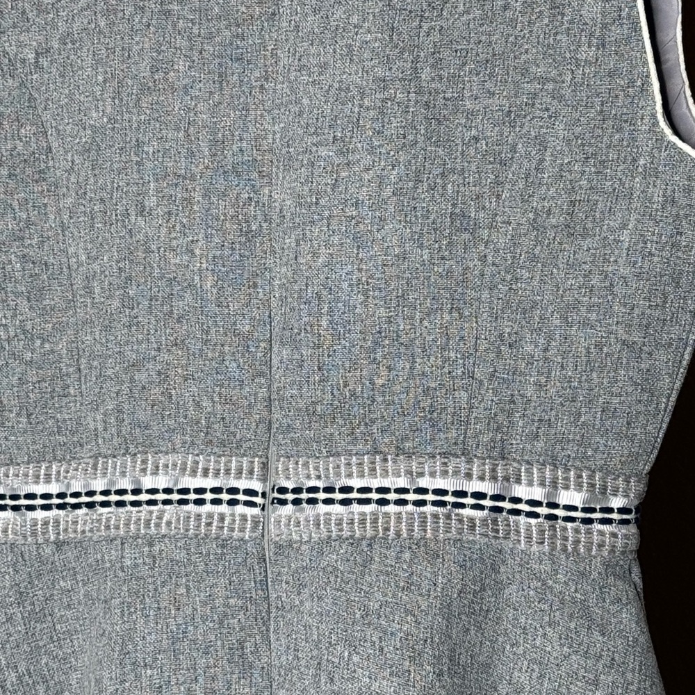 Valleygirl Gray Peplum Blouse with piping Trim - Picture 10 of 11
